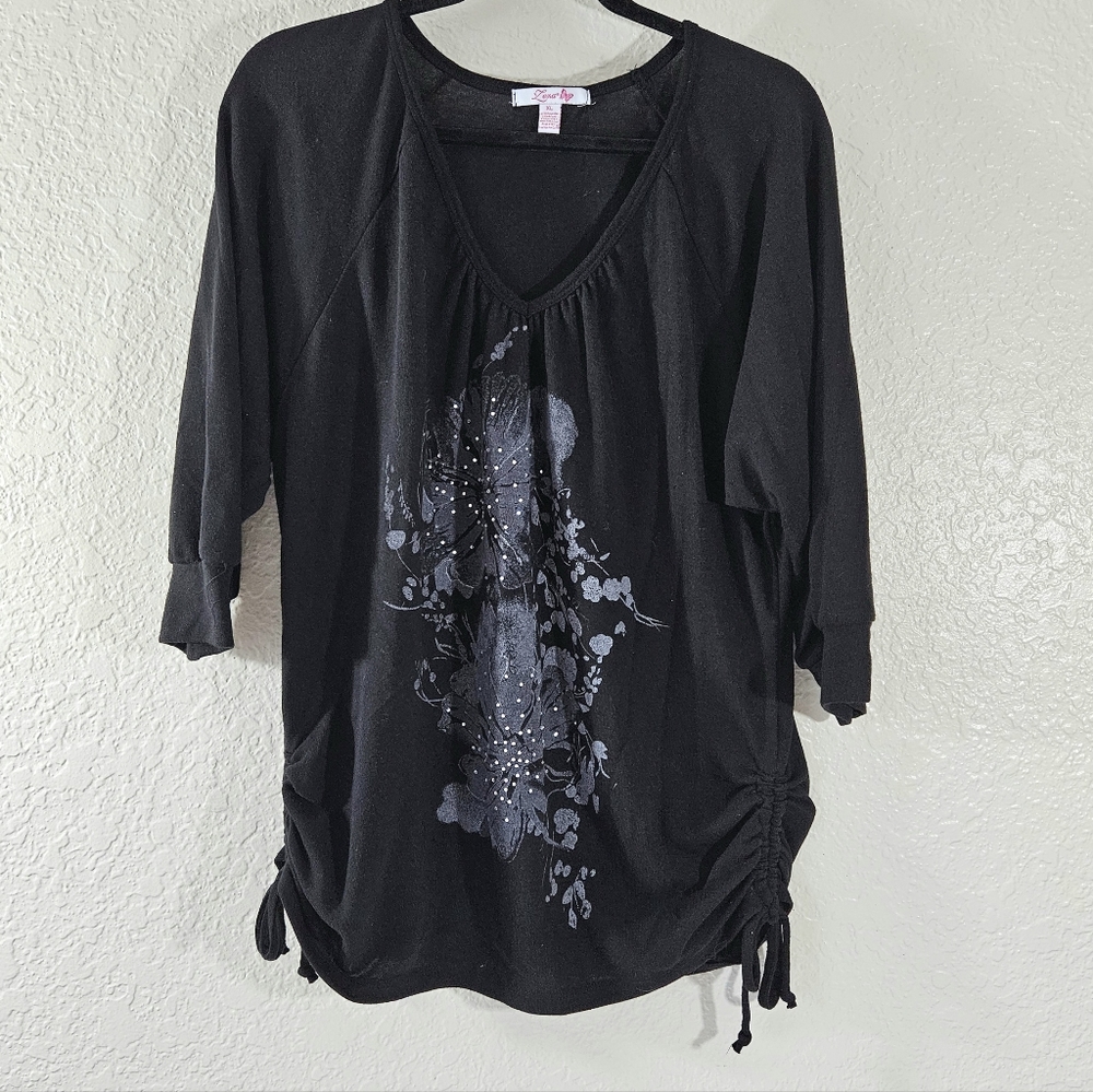 Lena Black Sequined Blouse